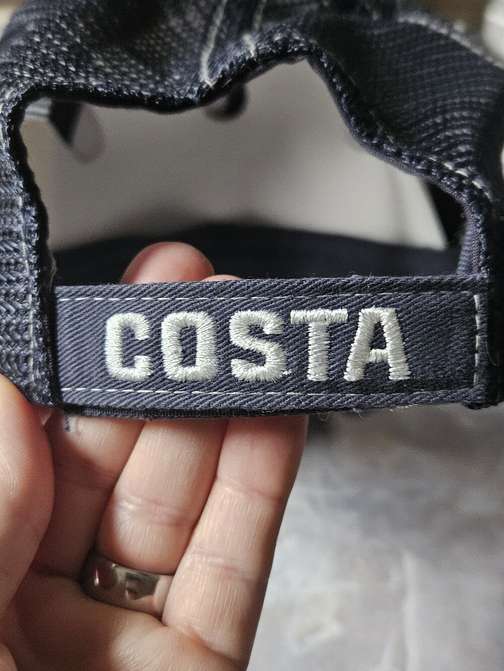 Costa Navy Trucker Hat with White Embroidered Texas Flag Color Logo - Picture 2 of 6